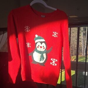 Red Penguin Kids Sweater